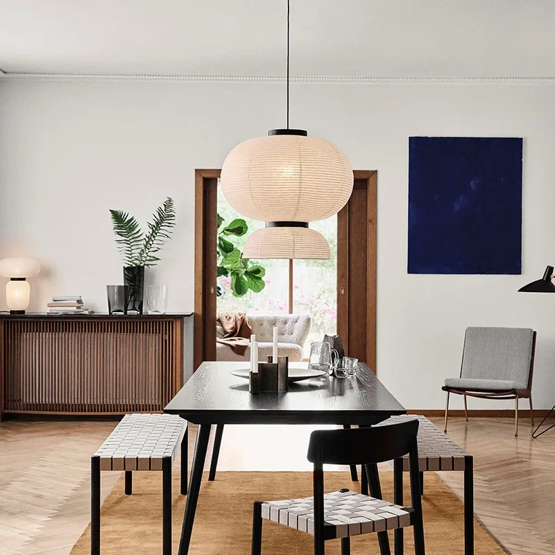 Nordic Designer Lamp Rice Paper Lantern Pendant Light for Living Room Bedroom Restaurant Home Decor Chandelier Lighting Fixtures