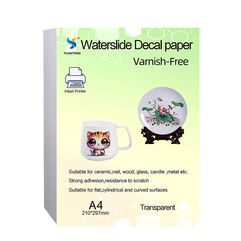 A4 Size Paper*10pcs Clear/Transparent Color No need spray or varnish Inkjet Water Slide Decal Paper For Glass Ceramic