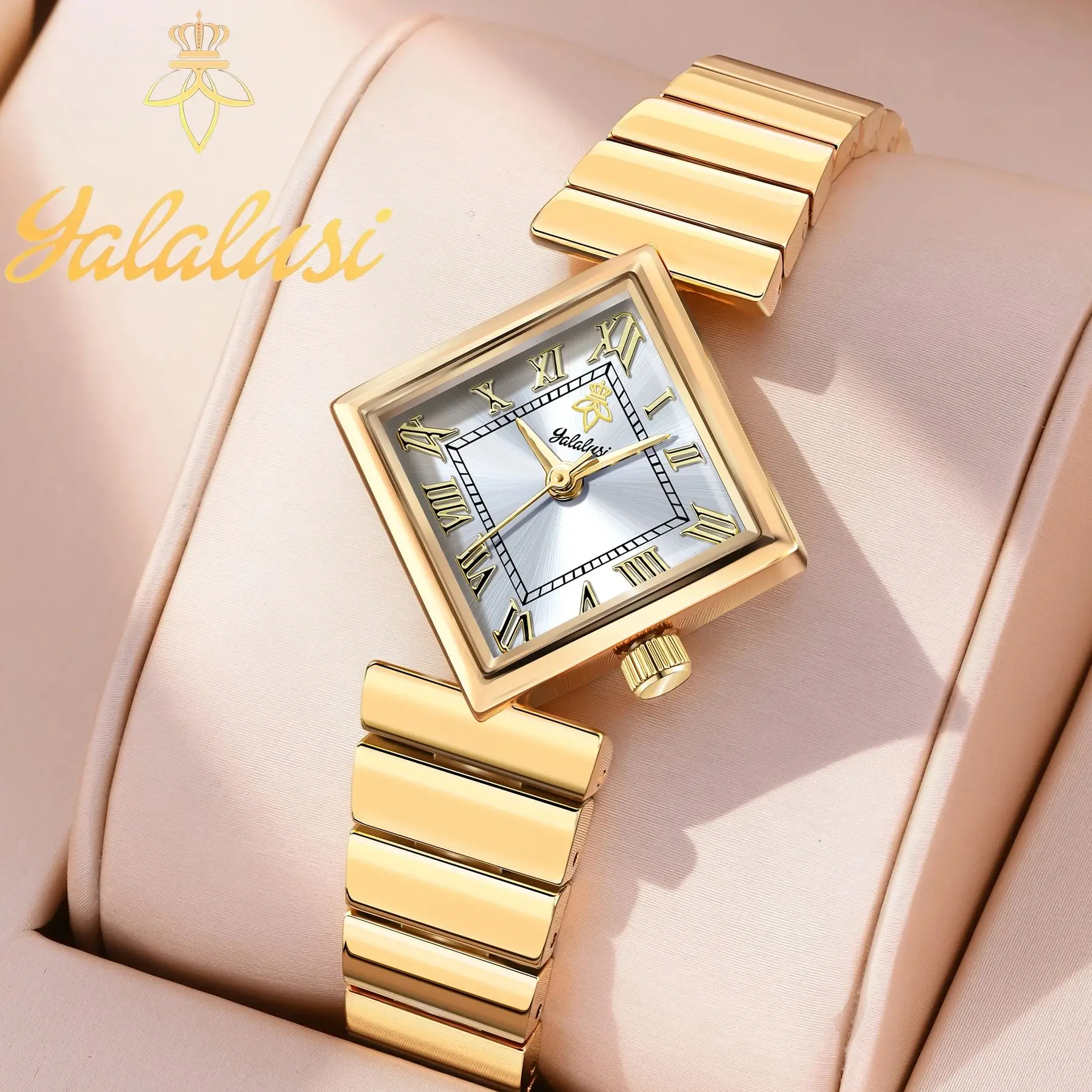 

YaLaLuSi Minimalist Fashion Women's Quartz Watch New Gold-Plated Luxury Timepiece Women's Gift Watch Box Packaging