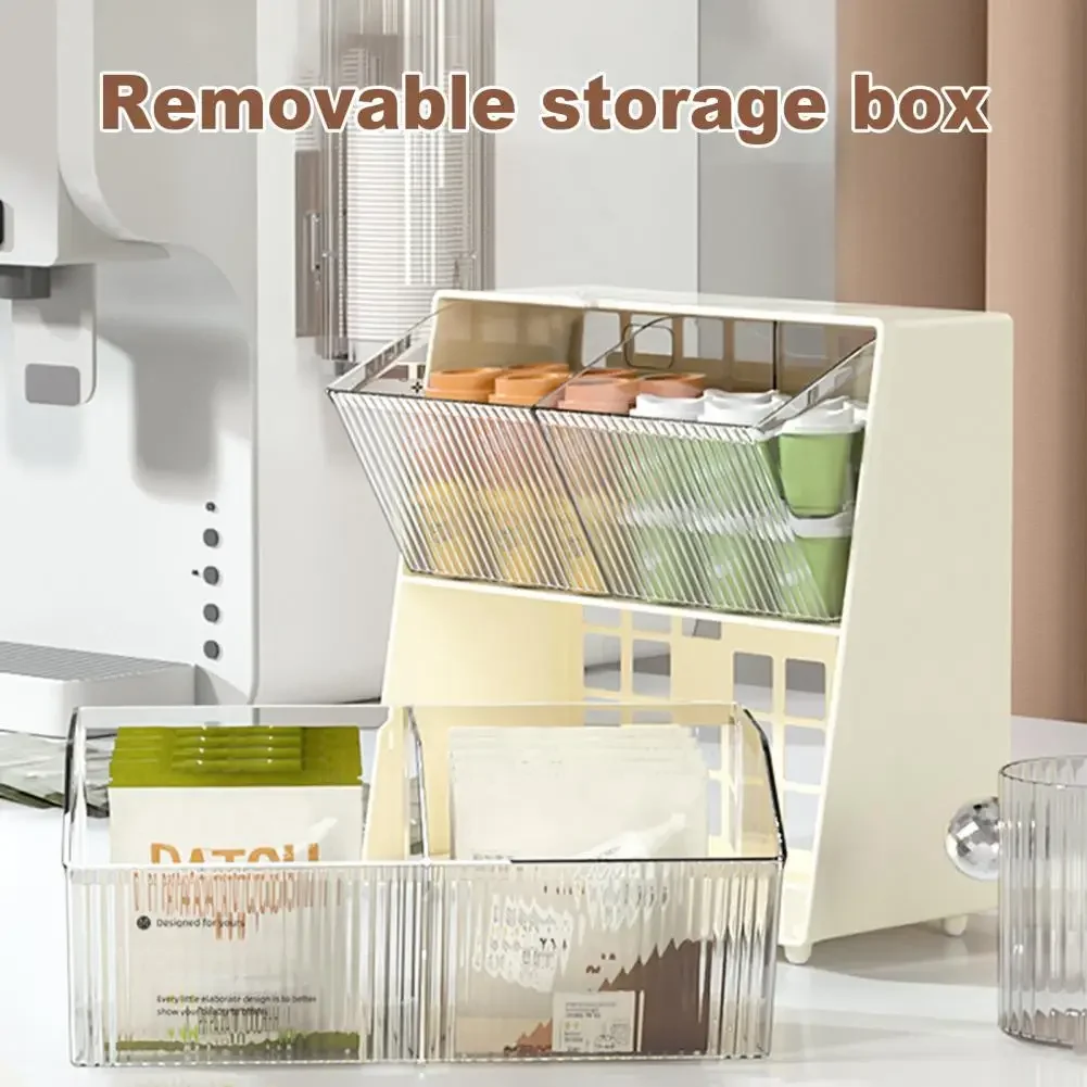 Tea Bag Organizer Capsule Storage Box Home Supply Multi-Layer Removable High Capacity Desktop Storage Office Coffee