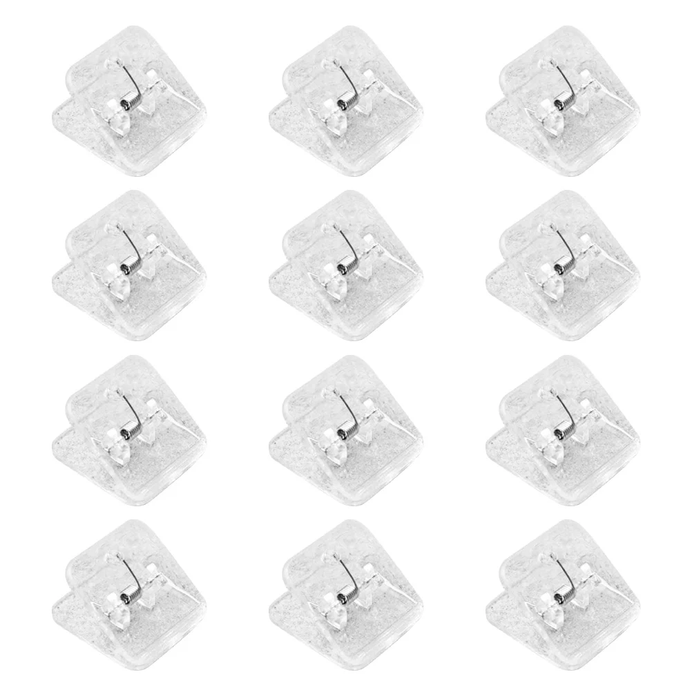 

12 Pcs Square Folder Plastic Clip Test Paper Clamps File Clips Bill Simple Students