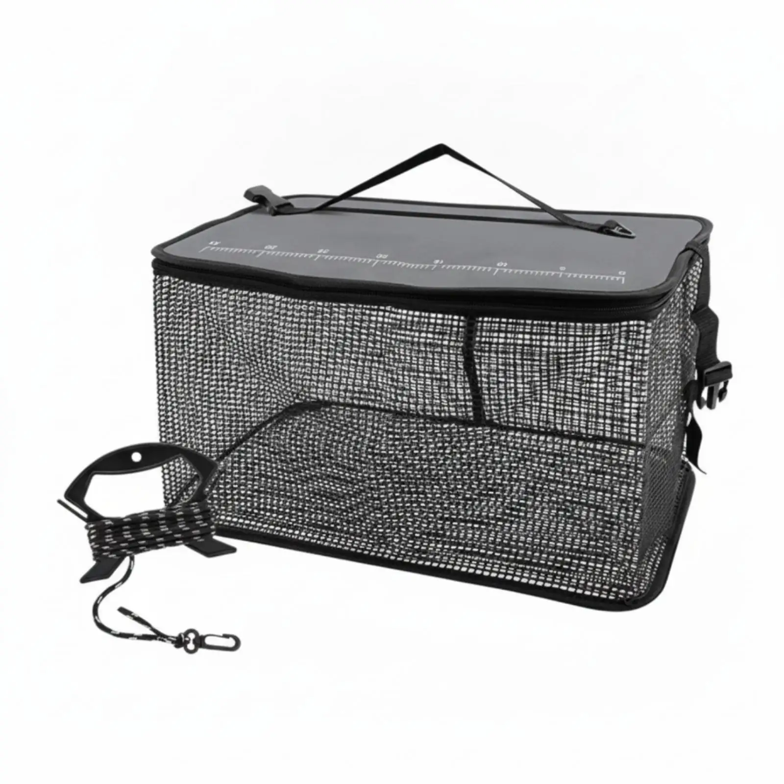 Keep Net with Zipper Reinforced Fish Keep Net with Strap Lightweight for