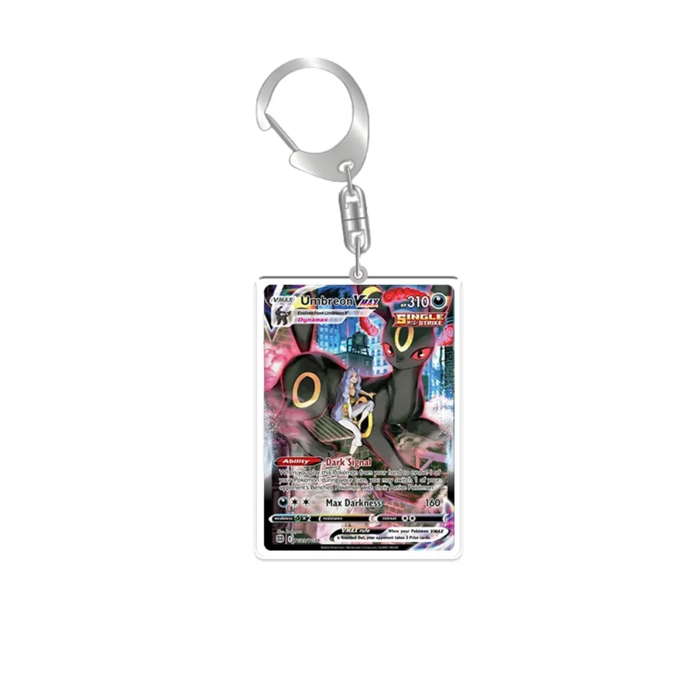 لبوكيمون سلسلة مفاتيح مصنوعة من الأكريليك Rayquaza Starmie Umbreon Mimikyu Sylveon Eevee ظهره قلادة أنيمي الطرفية هدية عيد