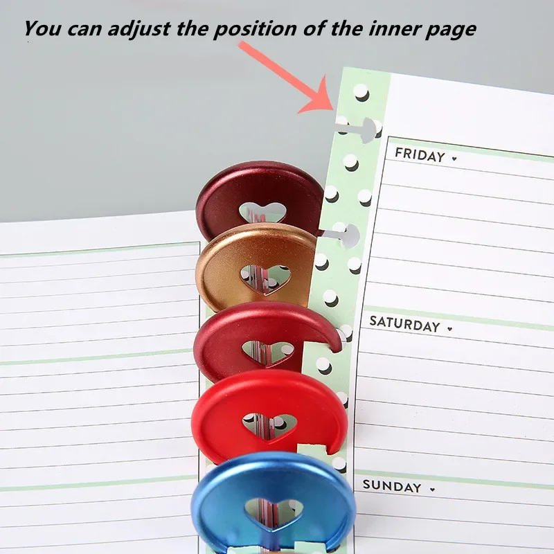 12Pcs 35Mm Mushroom Planner Binding Discs Notebook Binder Rings Discs Binder Mushroom Binding Ring Office and School Supplies