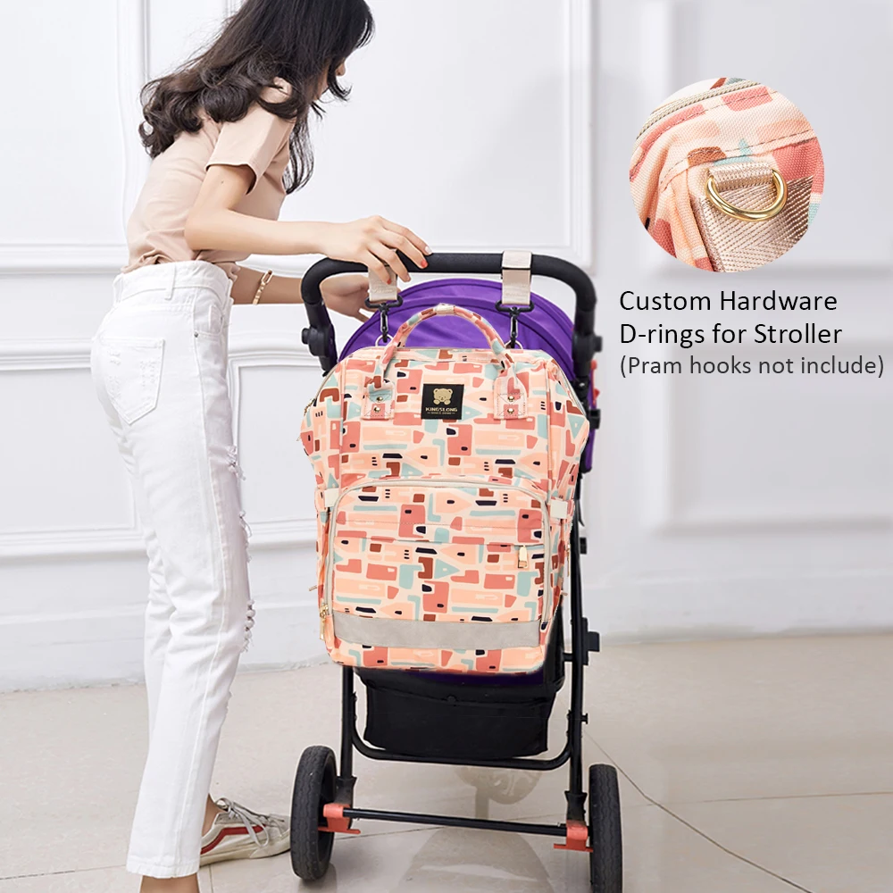 KINGSLONG Fashion Mom zaino di grande capacità zaino da viaggio Oxford impermeabile da 15.7 pollici