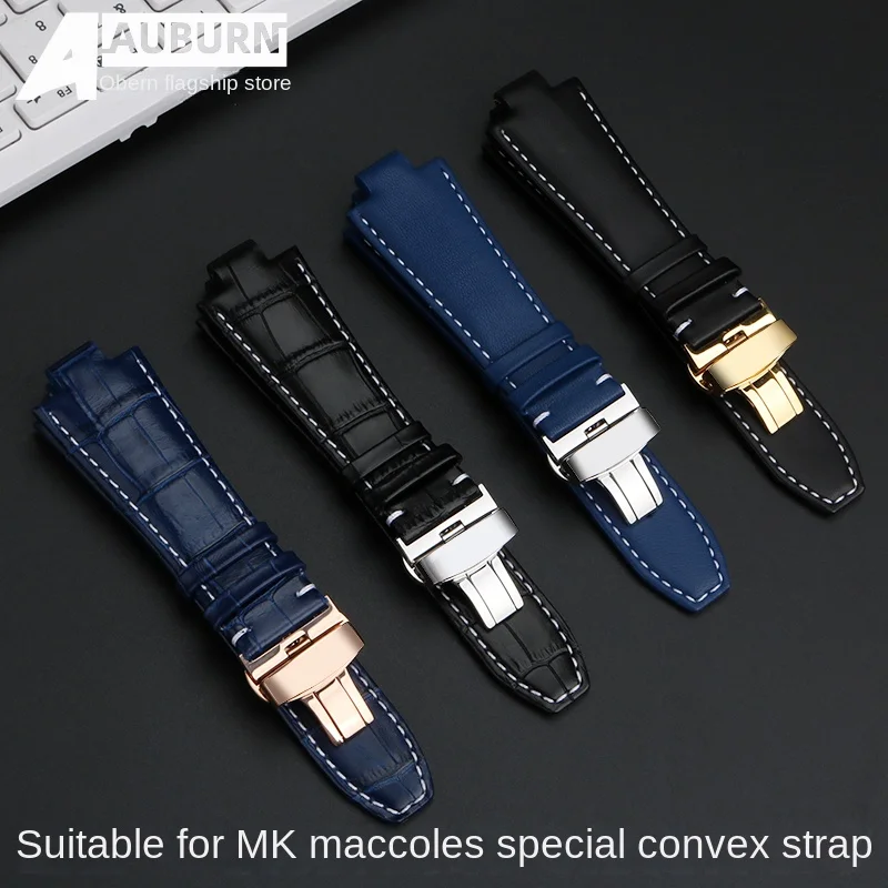 For Michael Kors Leather Strap MK8184 8729 8152 8295 strap plain watchband business men's leather strap accessory bracelet 13mm