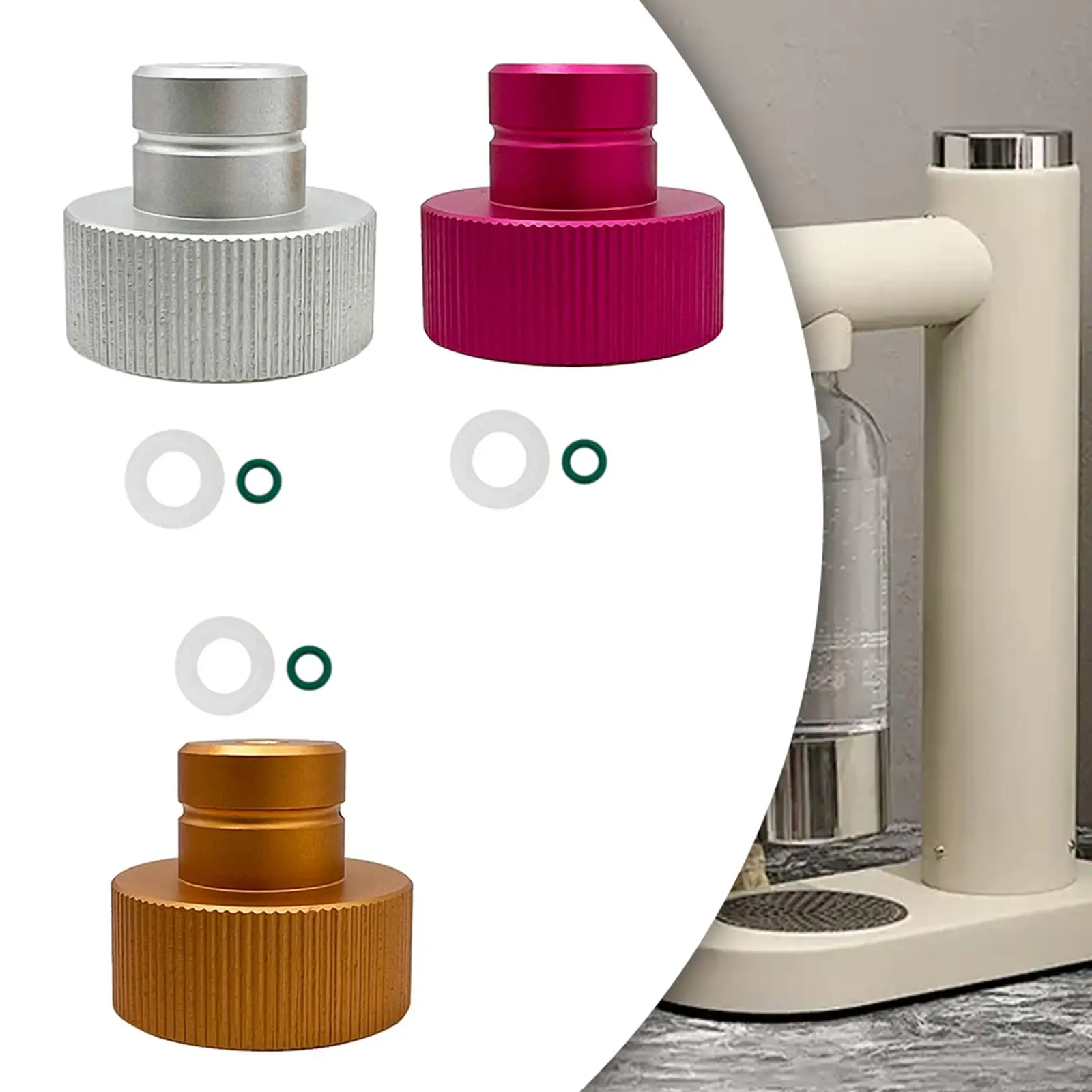 

CO2 Conversion Adapter Aluminum Alloy Sturdy TR21-4 Thread Quick Connect Fittings for Sparkling Water Makers Soda Machine Parts