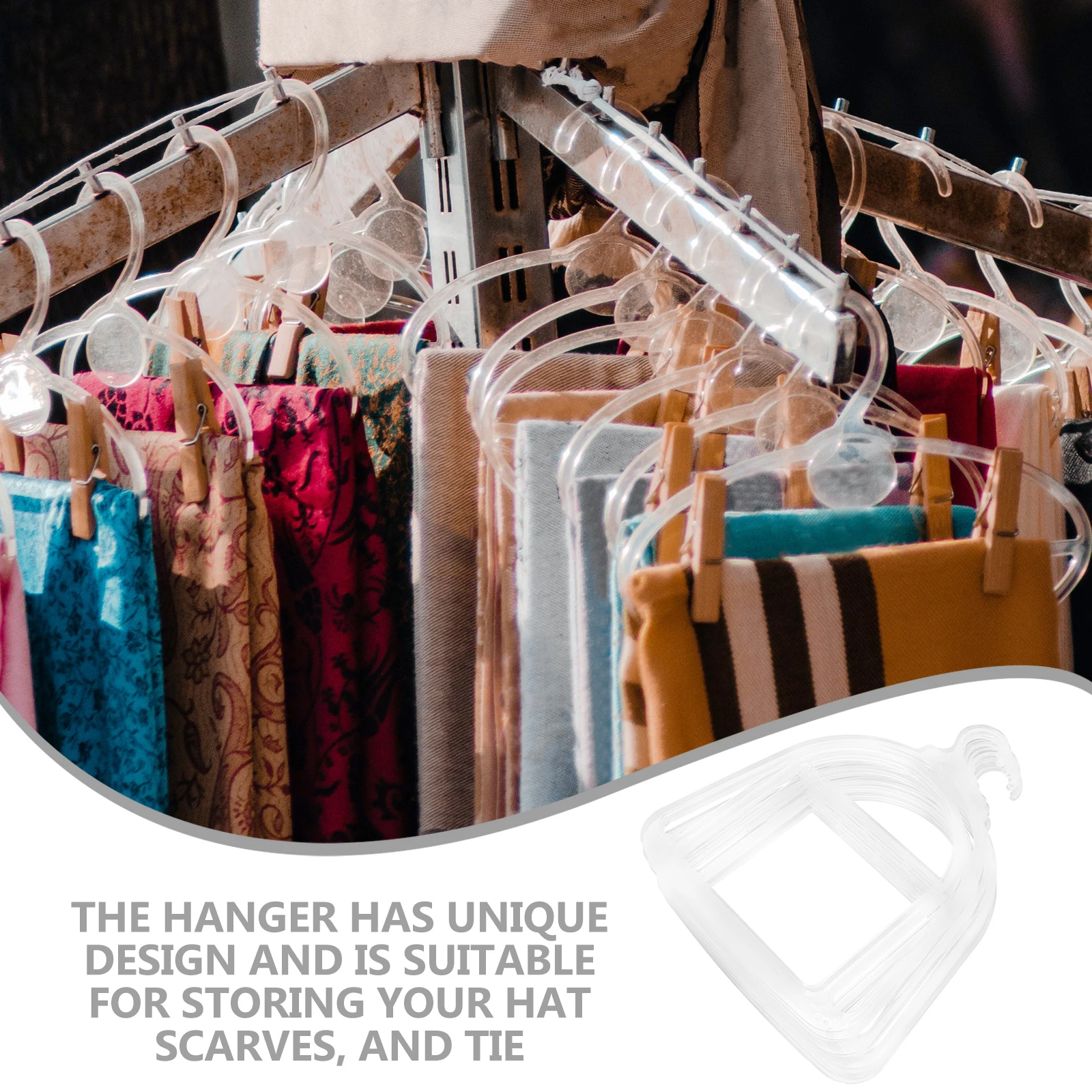 

10pcs Plastic Hat Rack Closet Organizer Thick Adult Size Transparent Storage Hooks For Caps Scarves Tie Display