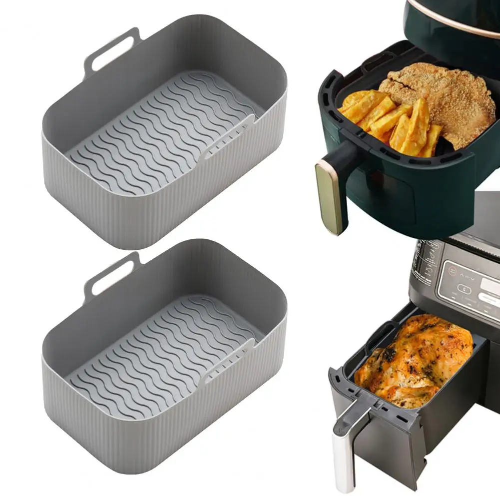 Practical Silicone Baking Tray Easy to Clean Air Fryers Liner Not Easily Deformed Square Oven Baking Tray  Widely Use