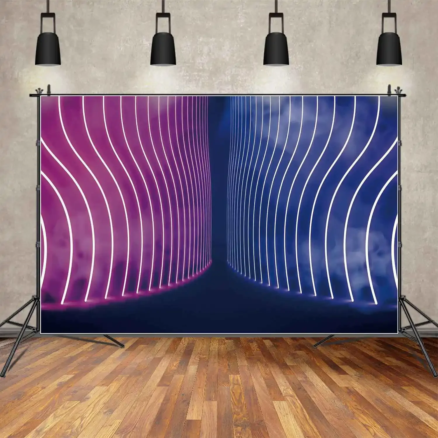 MOON.QG fondale insegna al Neon festa di compleanno luci rosa blu sfondo della parete personalizzato Got Talent Show Dance Stage Photo Booth