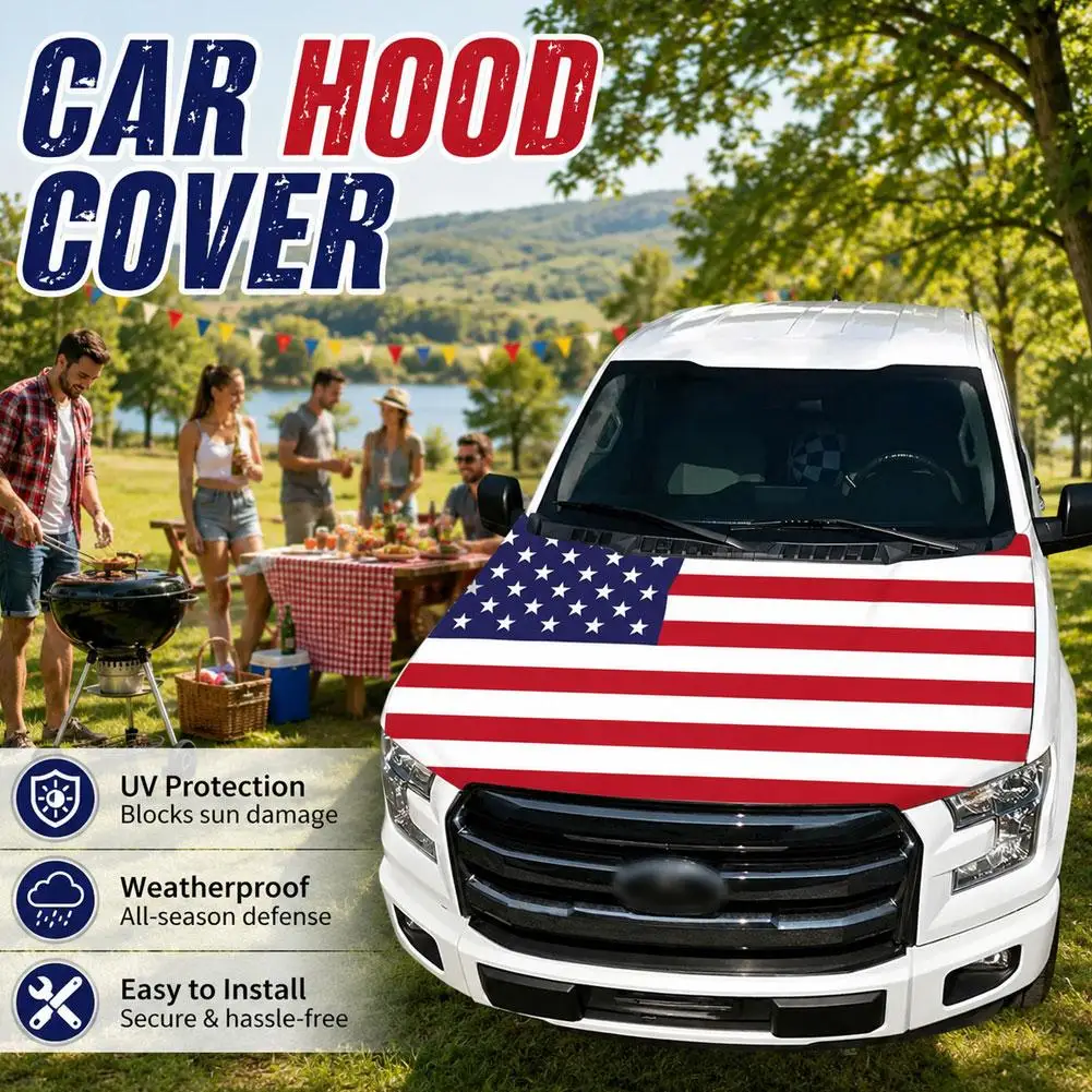 National Flag 115x155CM Car Hood Cover Flag Decorative Automobile Engine Hood Wrap for Vehicle Decoration Customized Flag