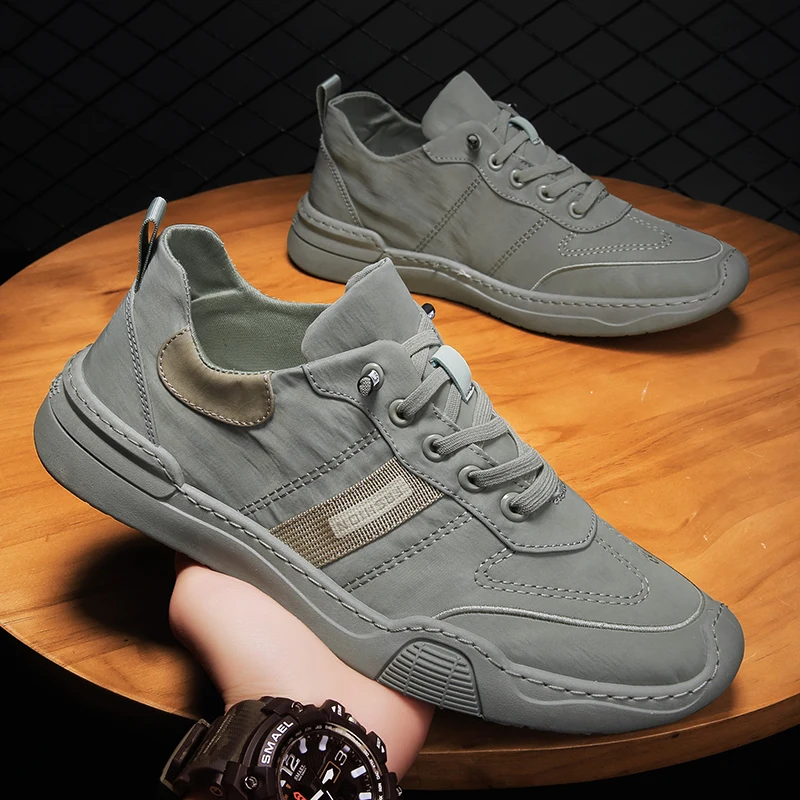 

Летняя мужская обувь с дышащей сеткой, универсальная мужская парусиновая вулканизированная обувь для прогулок и бега, спортивные лоферы для бега на открытом воздухе