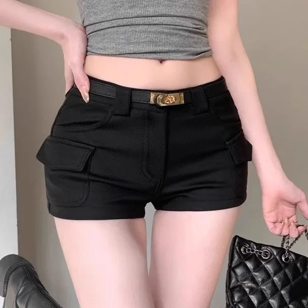 Chic Korean Style Short Pants Women's Casual Wide Leg Retro Hot Girl Summer 2025 High Waist Straight Cut Multi-Purpose Casual...