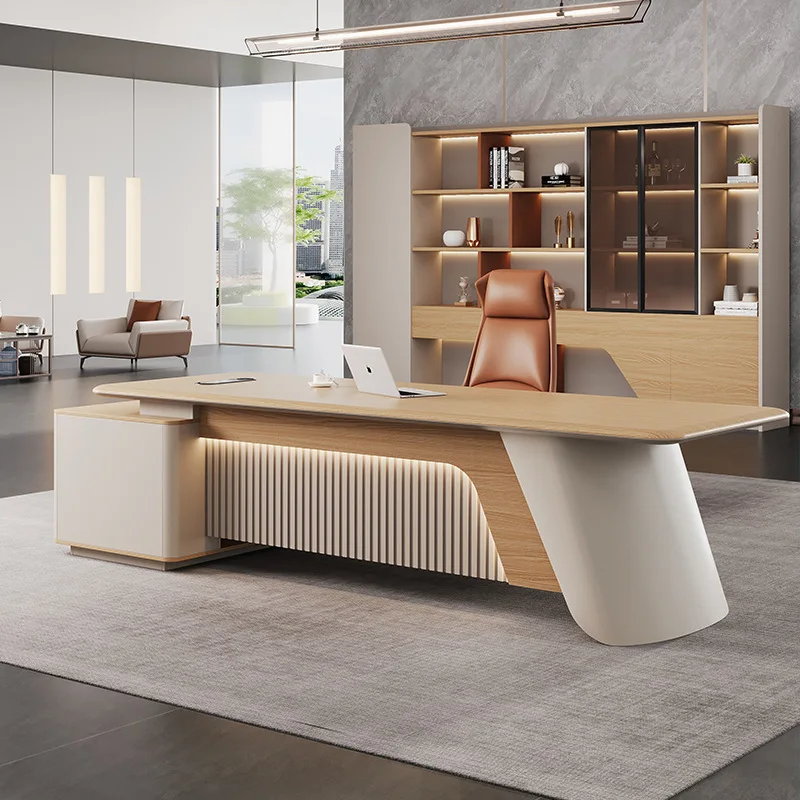 

# High-end Boss/Chairman's Office Desk Thickened Vacuum-forming Wood Construction Modern Design Commercial Use Chair