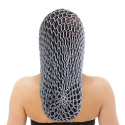 Redecilla de pelo de ganchillo con borde elástico para mujer, cubierta de cabeza de red de pelo largo, cuidado del cabello, gorra de noche, envoltura de bolsillo de malla, sombreros de rastas