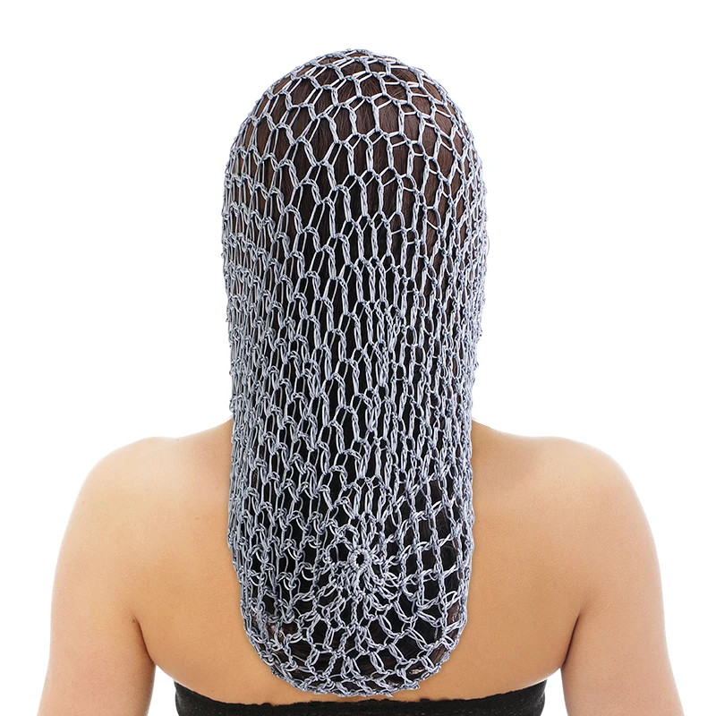 Kobiety szydełkowe włosy Snood z elastyczną krawędzią długa siatka do włosów pokrowiec na główkę pielęgnacja włosów czapka nocna siateczkowa kieszeń Wrap Dreadlock nakrycia głowy