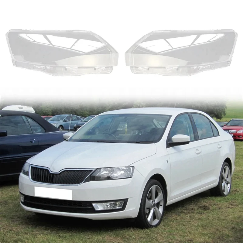 Car Front Headlight Glass Head Light Transparent Lampshade Lamp Shell Auto Lens Cover Styling for Skoda Rapid 2013-2016