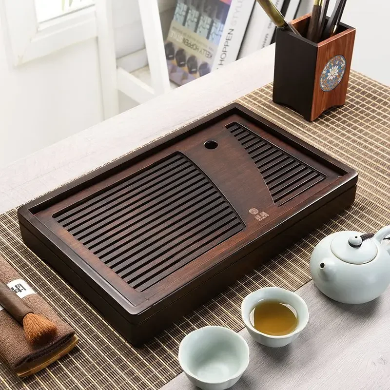 Solid Wood Tea Tray Drainage Water Storage Kung Fu Tea Set Drawer Tea Board Table Chinese Ceremony Tools