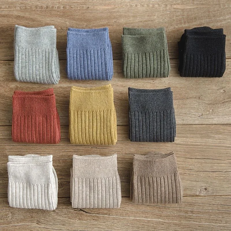 Women Mid Calf Socks Korean Style Solid Color Cotton Slouch Socks for Jk School Uniform Spring Autumn Fashion EU Sizes 35-40 image 3