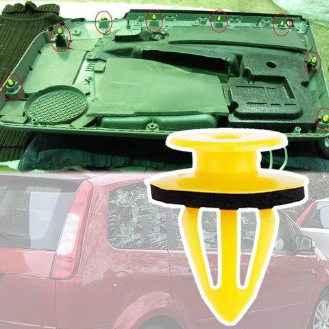 10 шт. для Ford Focus C-MAX 2003 2004 2005 2006 2007 дверная панель автомобиля, зажимы для отделки карточек, обивочные заклепки 1008068   7M 0867299 К