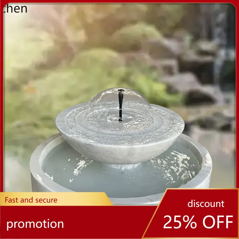 ZML Natural Flowing Water Bowl Courtyard Villa Garden Stone Bowl  Marble Fountain Flowing Water Ornament
