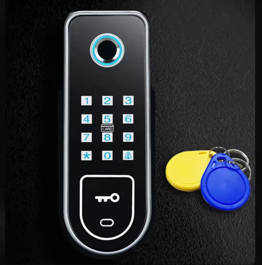 Door Lock Fingerprint Remote Control Lock Keyless Door Lock Hide Key Digital Keypad 13.56MHZ MF Card Reader Easy Install