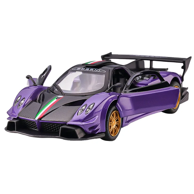 CCA Simulation 1:32 Pagani Zonda Revolucion Racing Car Alloy Model with Sound Light Children Boy Toy Vehicle Gift Home Decor