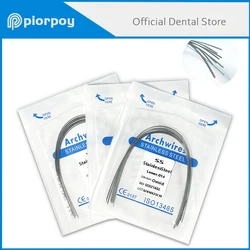 PIORPOY 10Pcs Dental Stainless Steel Wire Round/Rectangular Wire Ovoid From Archwire Dentistry Material Dentist Arch Upper