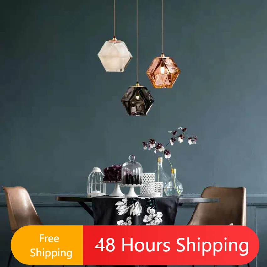 

Glass Pendant Lights for Kitchen Dining Room Bedroom Bedside Hanging Lamp Modern Ceiling Chandelier Restaurant Lighting Indoor