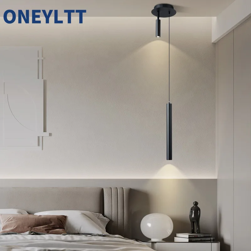 

Modern minimalist wall lamp pendant lamp dual use creative living room atmosphere study bedroom bedside black wall lamp