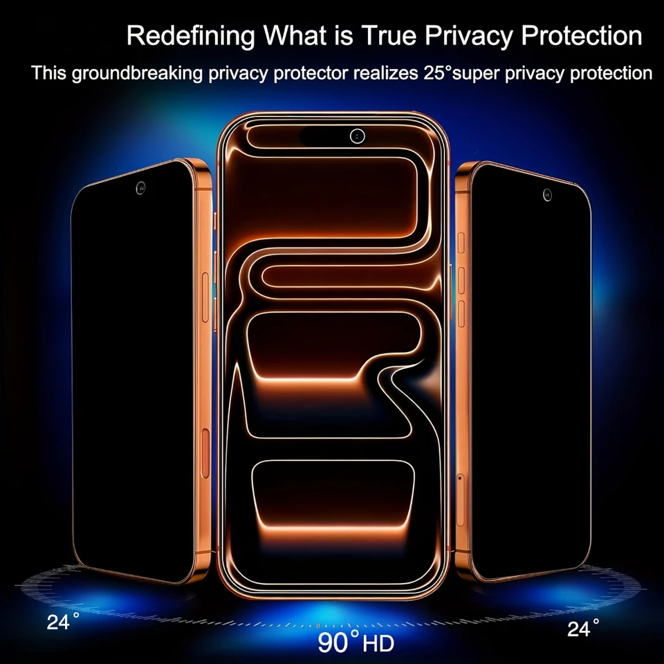NNBILI Protector de Pantalla de Privacidad para iPhone 17 Pro Max Vidrio Anti-Espía para iPhone 16 15 14 13 12 11 Pro Max Película de Privacidad iPhone 17 2