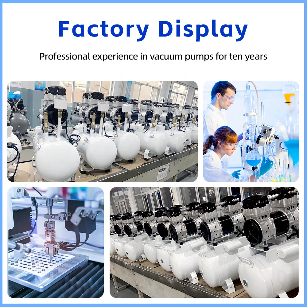 FVN-120V 220 فولت 370 واط 100L/دقيقة -91KPa الصناعية الصغيرة الكهربائية خالية من الزيت المكبس ضغط الهواء مضخة تفريغ مع خزان ضغط الهواء 20L