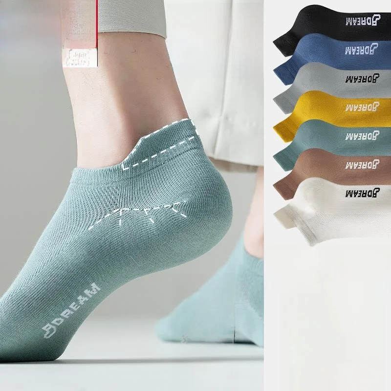 

Men's Short Sports Socks Thin Pure Color Cotton Low Cut Breathable Sweat Absorbent Summer Boat Socks Zhejiang Invisible Ankle
