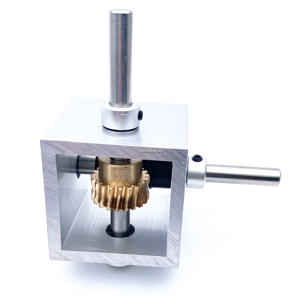 1:10 1:20 Worm Gear Reduction Gearbox 6/8MM Shaft 20T Gear 90 Degree Right Angle Corner Device