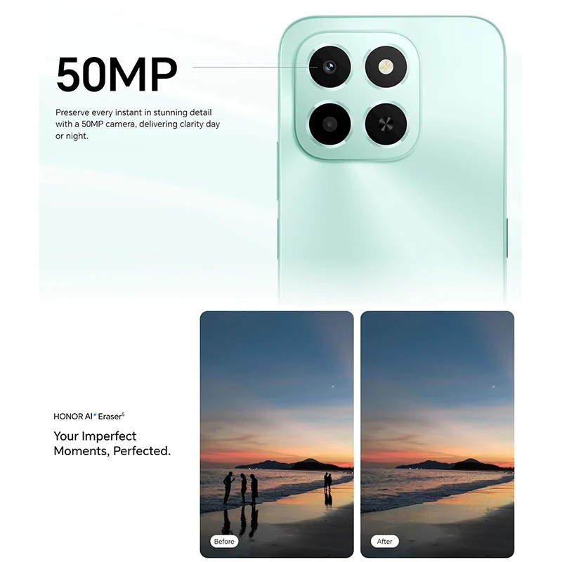 الإصدار العالمي للهاتف الذكي Honor X6C 5G Mediatek Helio G81 Ultra 6.61 بوصة شاشة LCD بطارية 5300 مللي أمبير في الساعة 35 وات سلكية