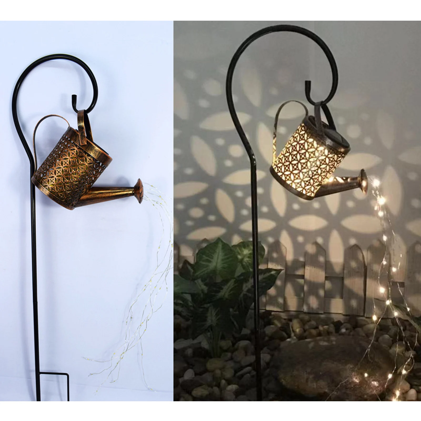 Solar Powered Garden Lawn Lights Outdoor Decorative Kettle Art Lamp Waterproof Garden LED Lamp for Patio Yard Pathway Plant Vine
