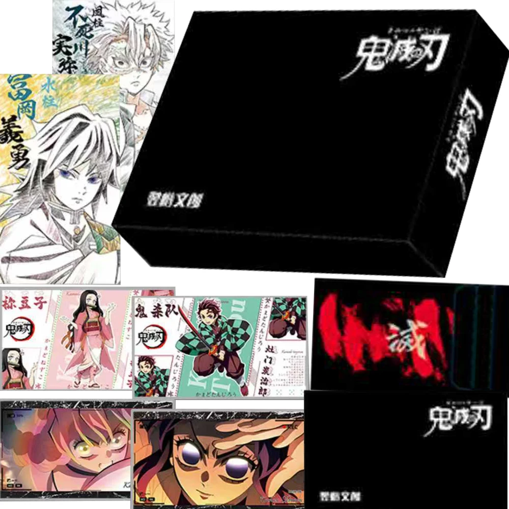 

Demon Slayer Collection Cards Hot-blooded Anime Characters Battle Scene Close Up Film Colored Paper Cards Kids Table Toys Gifts