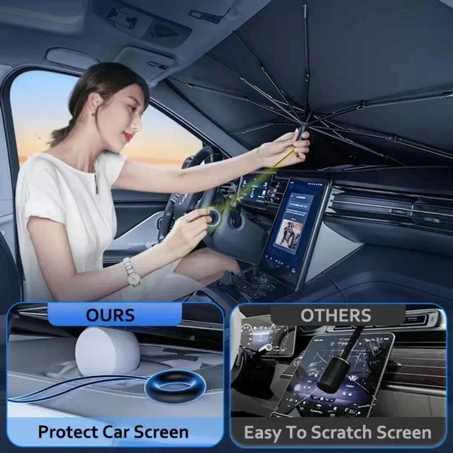 Anneau de traction de voiture parasol protection solaire et isolation porte avant de voiture pare-brise pare-soleil parasol pour Nissan Frontier