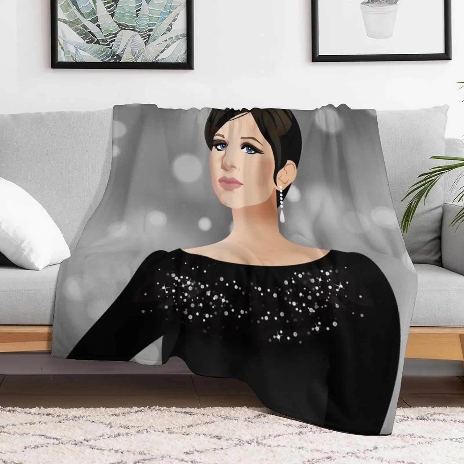 Barbra Streisand: Iconic Oscars Outfit Tribute Throw Blanket Luxury cosplay anime Camping Thermals For Travel Blankets