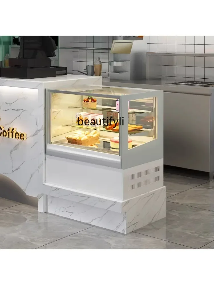 Baking Shop Cake Counter Desktop Milk Tea Shop Small Fruit Bar Fresh Cabinet Coffee Shop Pastry Dessert Refrigerated Cabinet