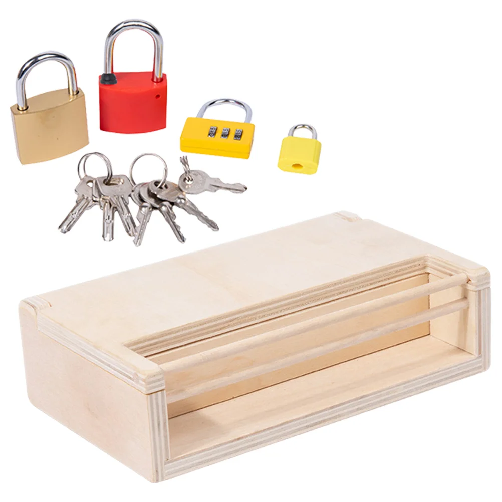 Giocattolo educativo Montessori Lock Box per bambini Altri giocattoli Apprendimento in legno per bambini