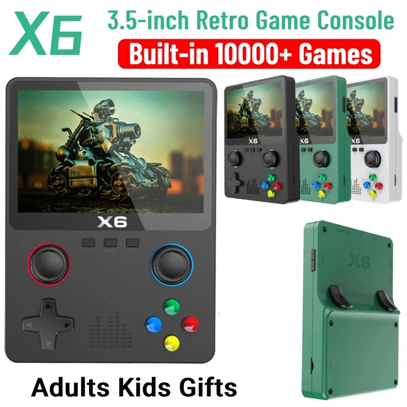 ELEC-Portable X6 Handheld Game Player With 10000+ Games 3.5Inch IPS Screen 11 Simulators Dual Player GBA Video Game Console