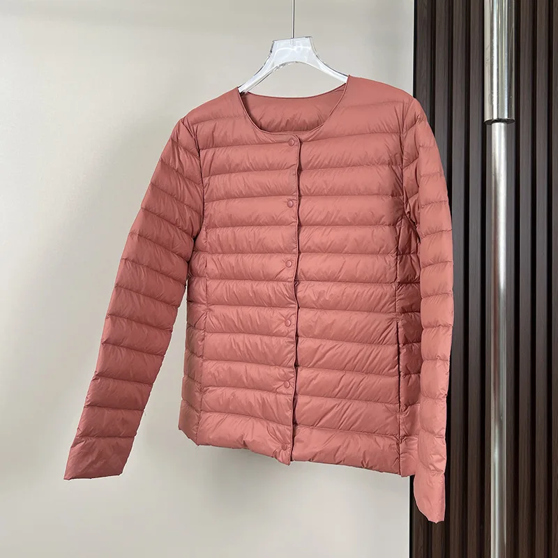 Jaket Komuter Multiwarna Baru Musim Gugur Musim Dingin Wanita Keluaran Baru 2025 Jaket Puffer Wanita Pendek Slim-Fit Hangat Ringan