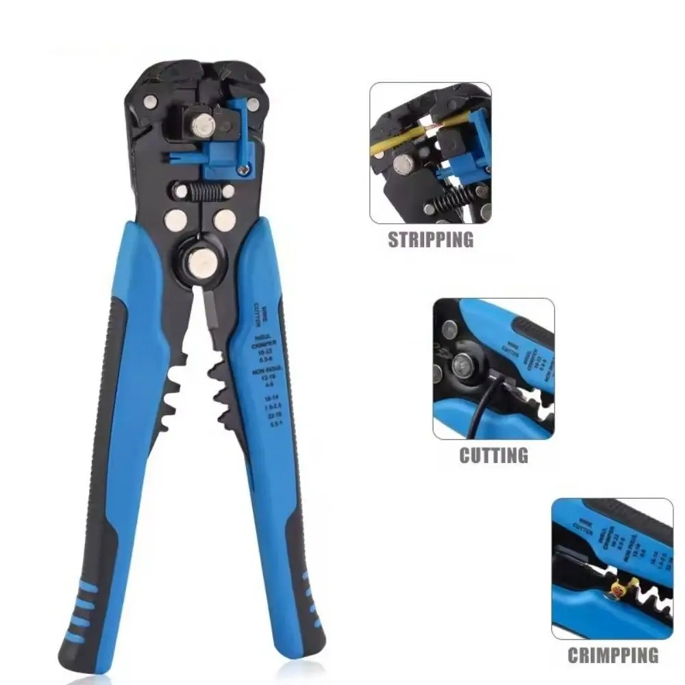 Metal Automatic Wire Stripper Cutting Crimping Multifunctional Cable Cutter Multitool 0.2-6mm²(24-10 AWG)