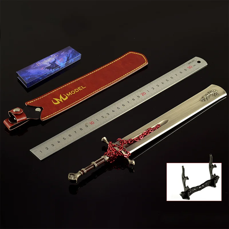 30cm Marais Executioner's Sword with Gifts Box Ring ER Game Peripheral Knife Toy Sword All Metal Figure Ornament Gift Collection