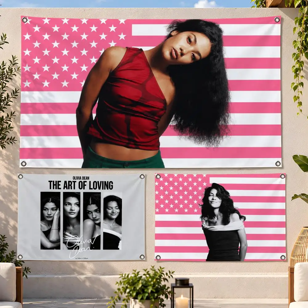 Singer Soul Olivia Dean Flags Fan Flag Banner Wall Hanging Outdoor Yard Camping Dorm Garage Party Home Decor Gift