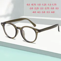 TR90 Round Frame Glasses Prescription Spectacles Myopia -0.5 -0.75 -1.0 -2.0 To -6.0