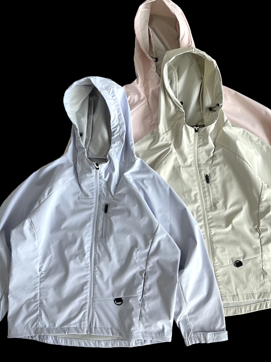 

ort Fce Windproof Hooded Jaet Casual Climbing Outdoor Faionable Color ex Spring Autumn Season Polyester Fiber