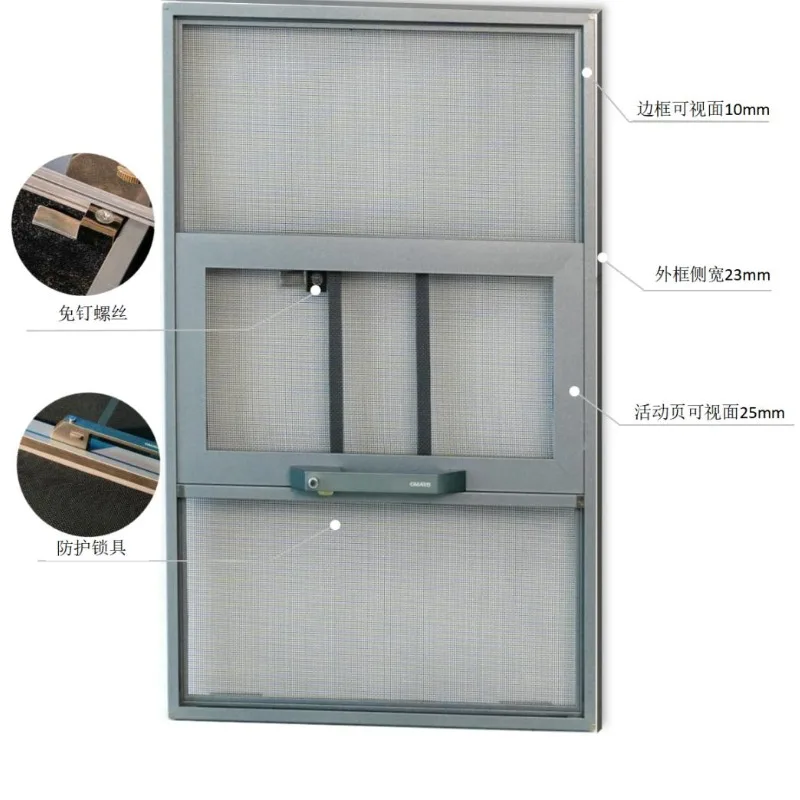 Special casement window Stainless steel 304 safety mesh sliding screen can lock left/right sliding kitchen living room window