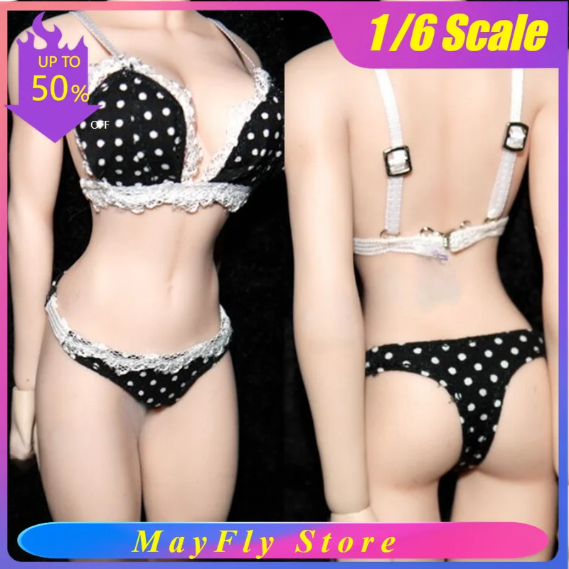 1/6 Scale Female Soldiers Polka Lace Lingerie Underwear Clothes Model Toys for 12-inch Toy Figures Body Dolls Scene Decoration